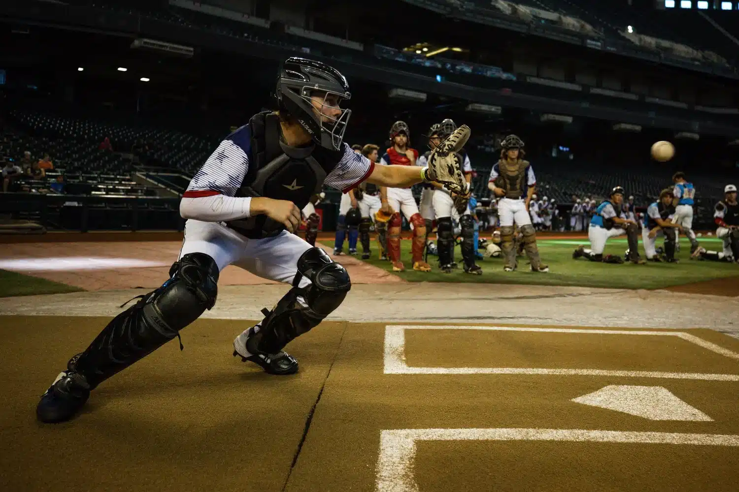 Catcher at a showcase